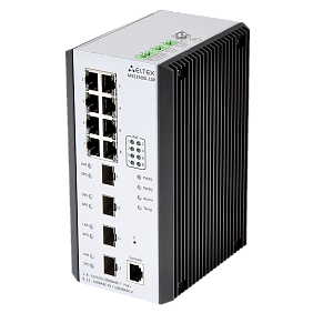 MES3500I-10P – Промышленный коммутатор 8 портов 1G PoE/PoE+, 4 порта 1G SFP Eltex